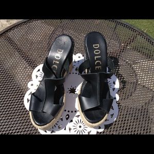 Dolce Black & Tan Wedges